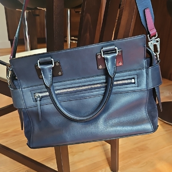 Rag & Bone Navy and Burgundy Shoulder Bag - Picture 3 of 5